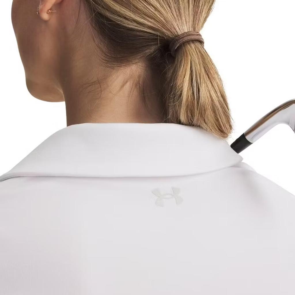 Under Armour Motion SS26 Stretch Solid Short Sleeve Golf Shirt Women Tops 6011190-100