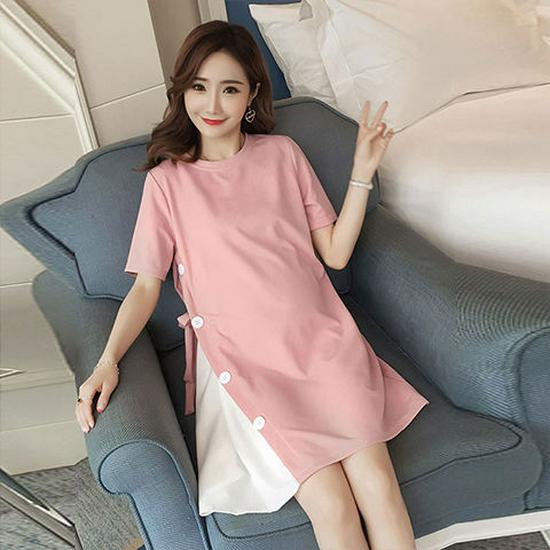 Maternity Summer 2025 Fashion Mid-length Dress for Outings XXXL