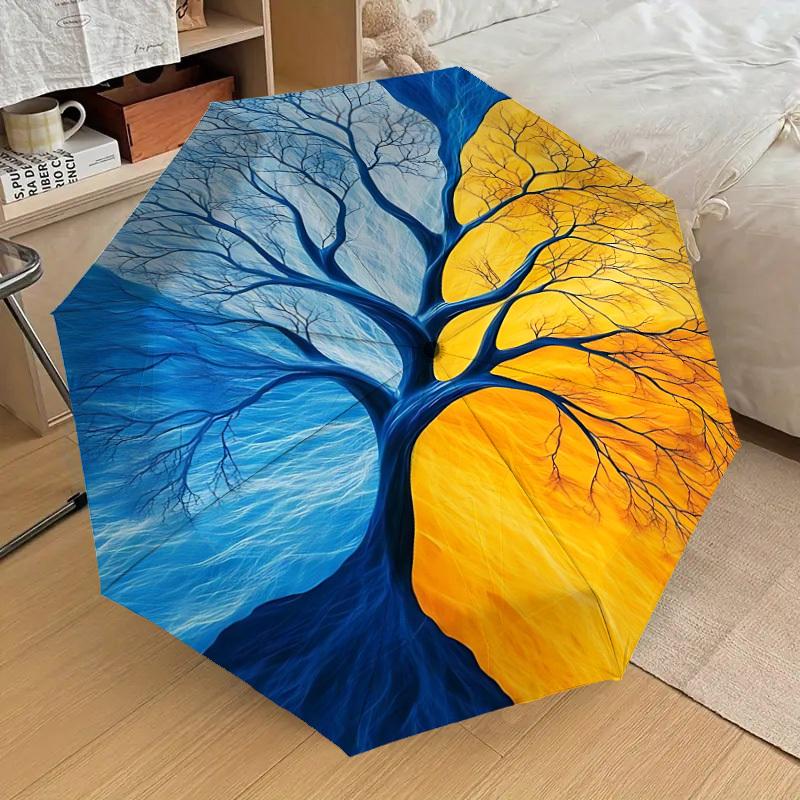 1pc tree of life Pattern Umbrella  Automatic Opening and Closing Umbrella, High quality Umbrella, Ideal Gift for Her 254