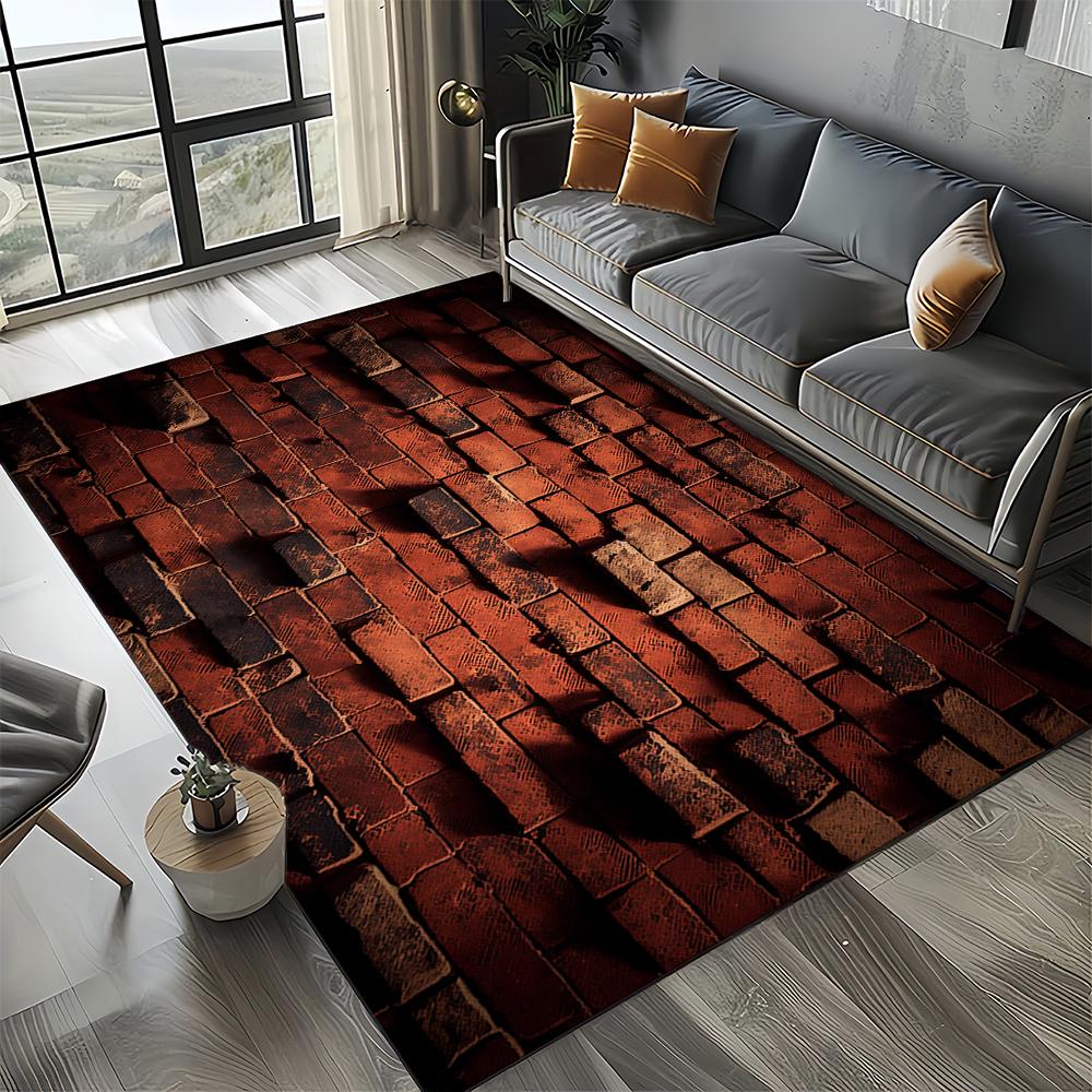2025 New Style Brick Stone Building Wall Originality Rug Carpet for Living Room Bedroom Home Decor,kid Non-slip for Sofa Doormat