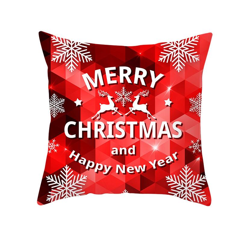 Red Series Christmas Peach Velvet Cushion Cover New Sofa Cushion Cover Square Cushion Cover