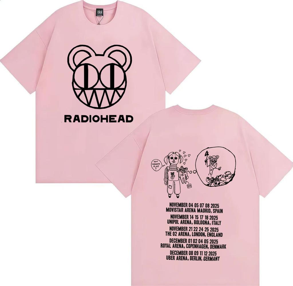 Radiohead Tour 2025 Merch Fashion T Shirts Mens Womens Aesthetic Short Sleeves Harajuku Oversized Cotton Casual Tees Streetwear