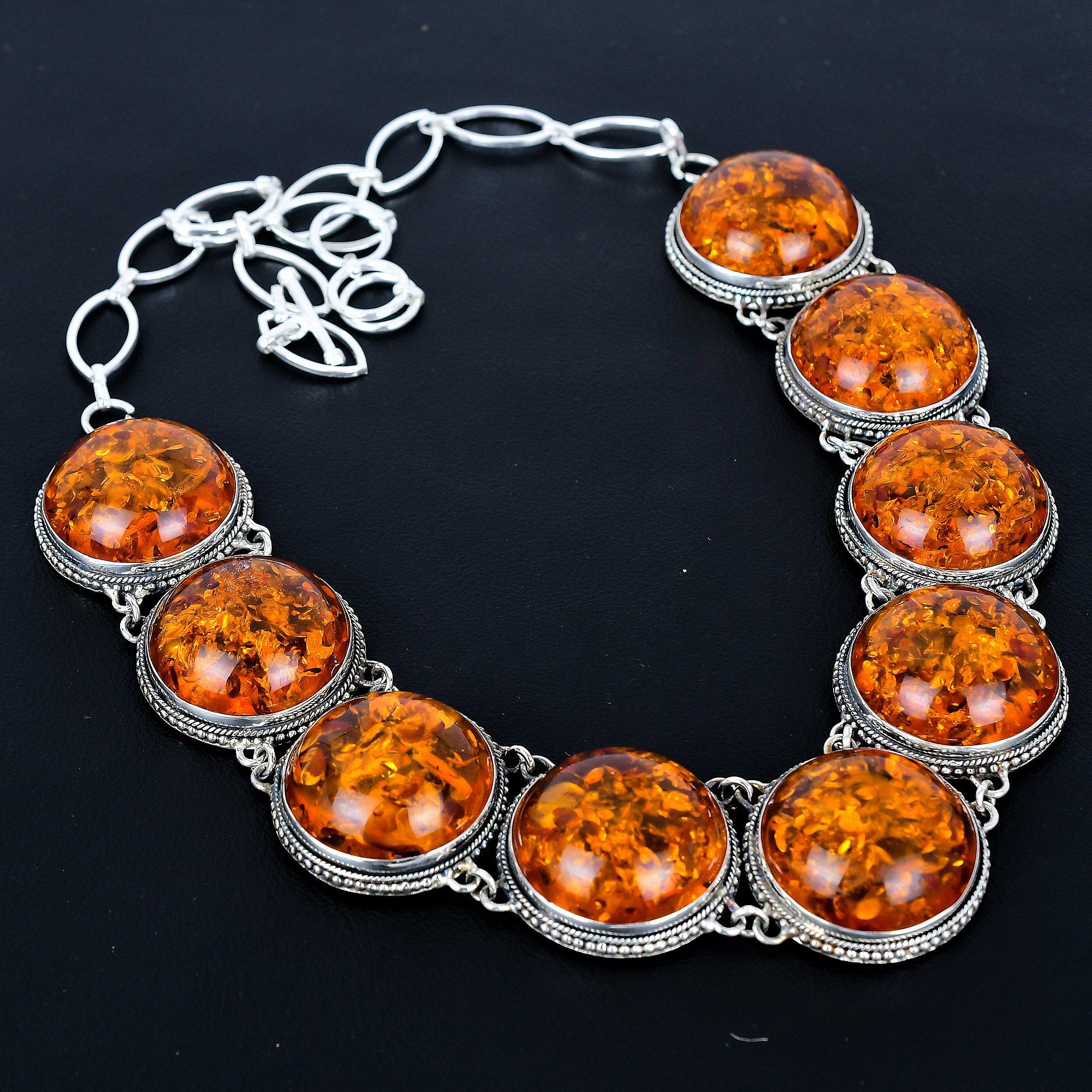 

Baltic Amber Necklace, 925 Sterling Silver Jewelry, Gemstone Jewelry Baltic Amber Adjustable Chain Necklace Handmade Jewelry Valentine s Day Gift 20 оранжевый