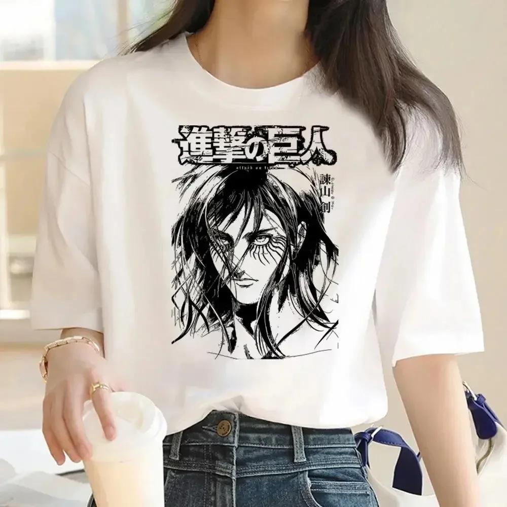 Japanese Anime Attack On Titan Graphic Print Harajuku T Shirt Casual Fashion Short Sleeve T-Shirt Women Graphic T Shirts