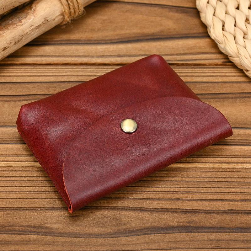Genuine Leather Coin Purse Vintage Mini Card Holder Cowhide Change Pouch Unisex