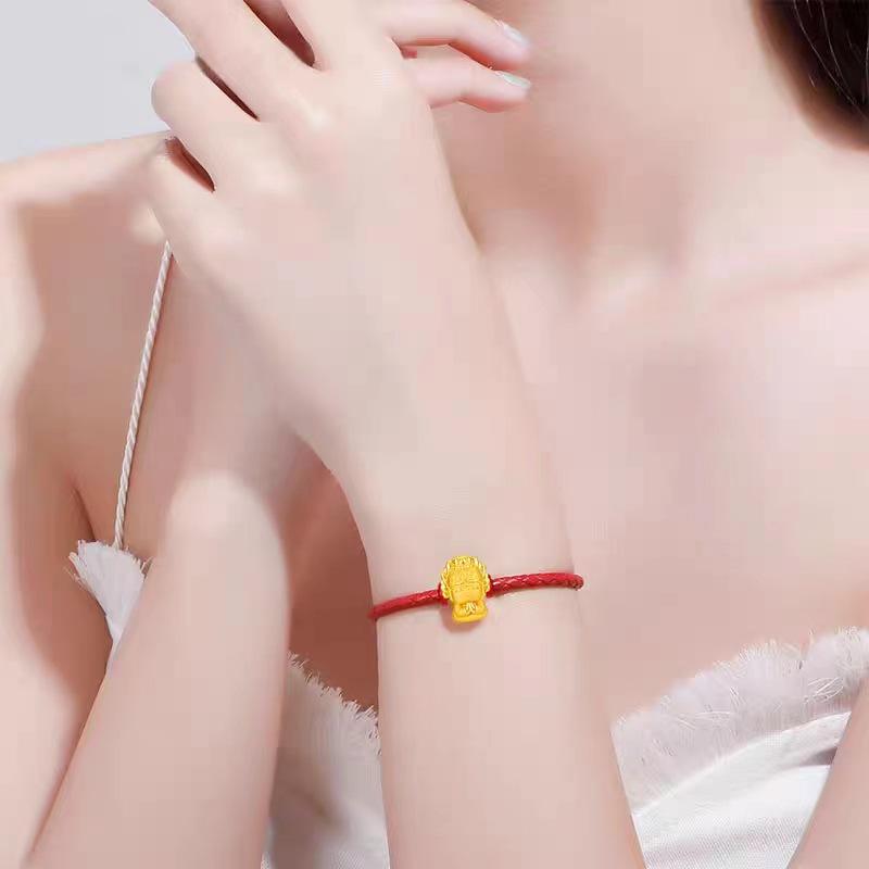 Thousand-Hand Guanyin Bracelet: Gold Buddha Design with Vietnamese Sand Gold, Zodiac Signs, Unisex Style for Couples