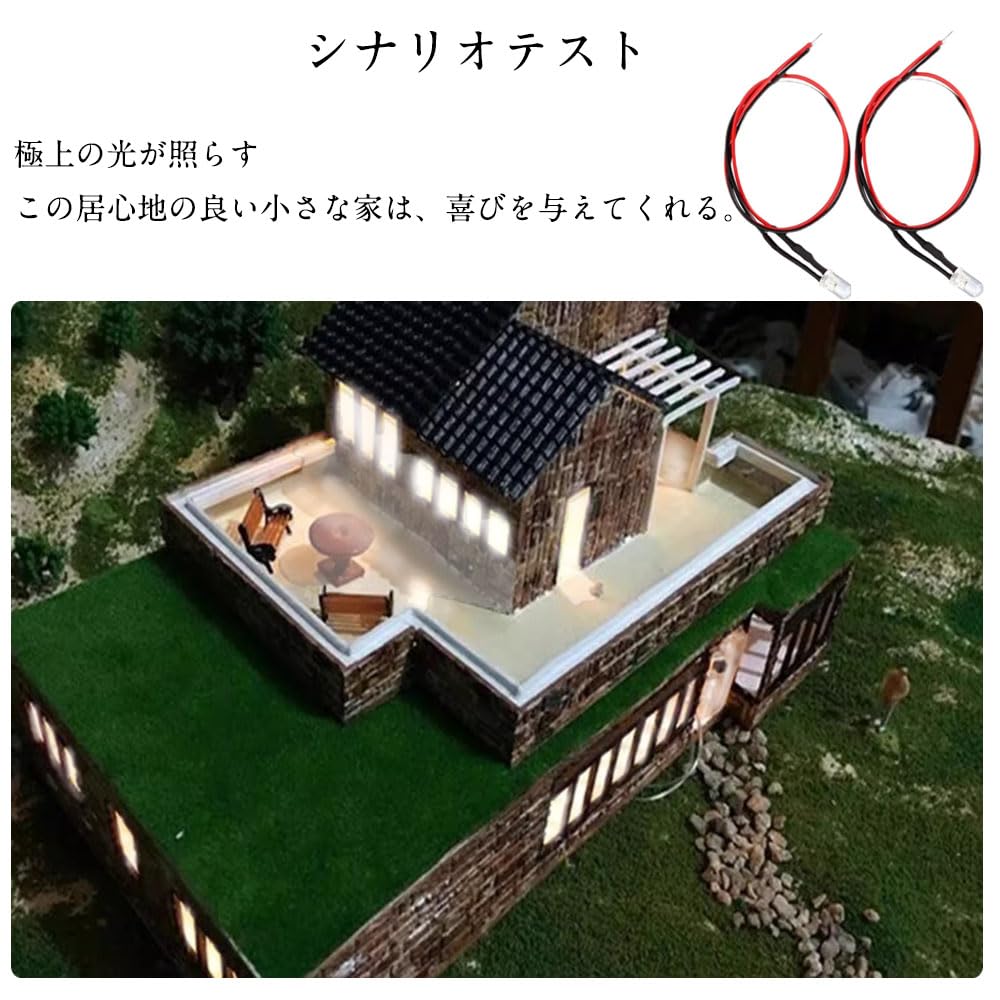 Pack of 20 5mm LED Compact Bulbs with and Resistor for Diorama General Purpose Train Building Color Advertising Digital and More Chips, Wiring, 3-12V,