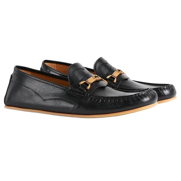 Gucci Loafer 'Interlocking G Horsebit - Black' (Unisex) Black Men's Casual Shoes 655519 1XO00 1000