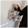 IELGY Fashion Sequined Shoulder Messenger Bag Large Capacity Bucket Bag