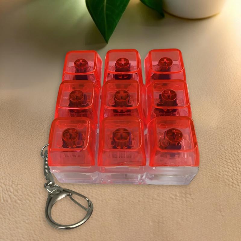 

Hot 9 Keys Mechanical Keyboard Axis Tester Finger Keyboards Key Toy Stress Relief Fidget Button Toys Keycap Keychain Gift червоний
