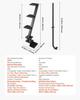 Boat Trailer Steps, 4-Step, Heavy-Duty Boat Trailer Steps with Handle, Non-Slip Surface, 3 Mounting Angle Options, Steel Ladder for 76.2 X 76.2/76.2 X
