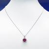 [Your and My Jewelry Box] Ruby Necklace Pendant, Synthetic Ruby 2.0 Carat, Luxurious CZ Surround [July Birthstone] 14206 [Jewelry] [Gift Wrapped]
