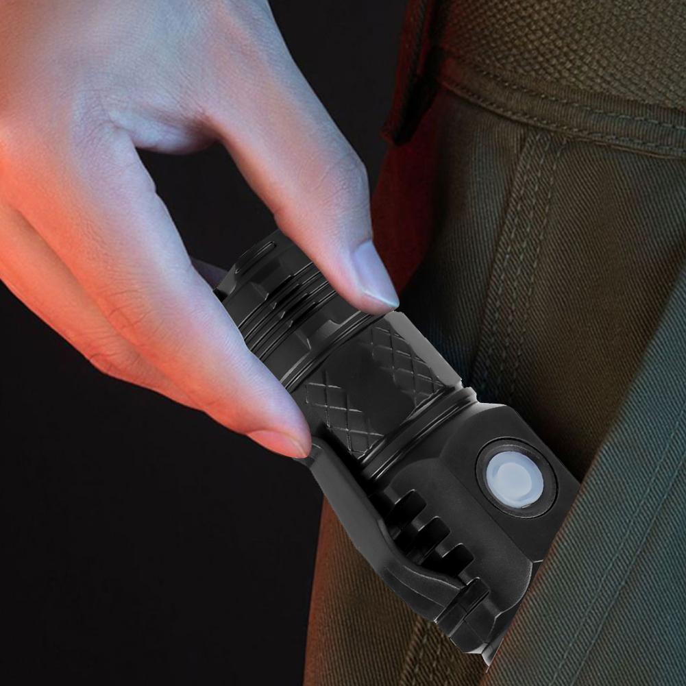 1-5PCS Compact Camping Torch 5 Lighting Modes 300LM Mini Handheld Flashlight Non Slip USB Charging Waterproof for Camping Hiking