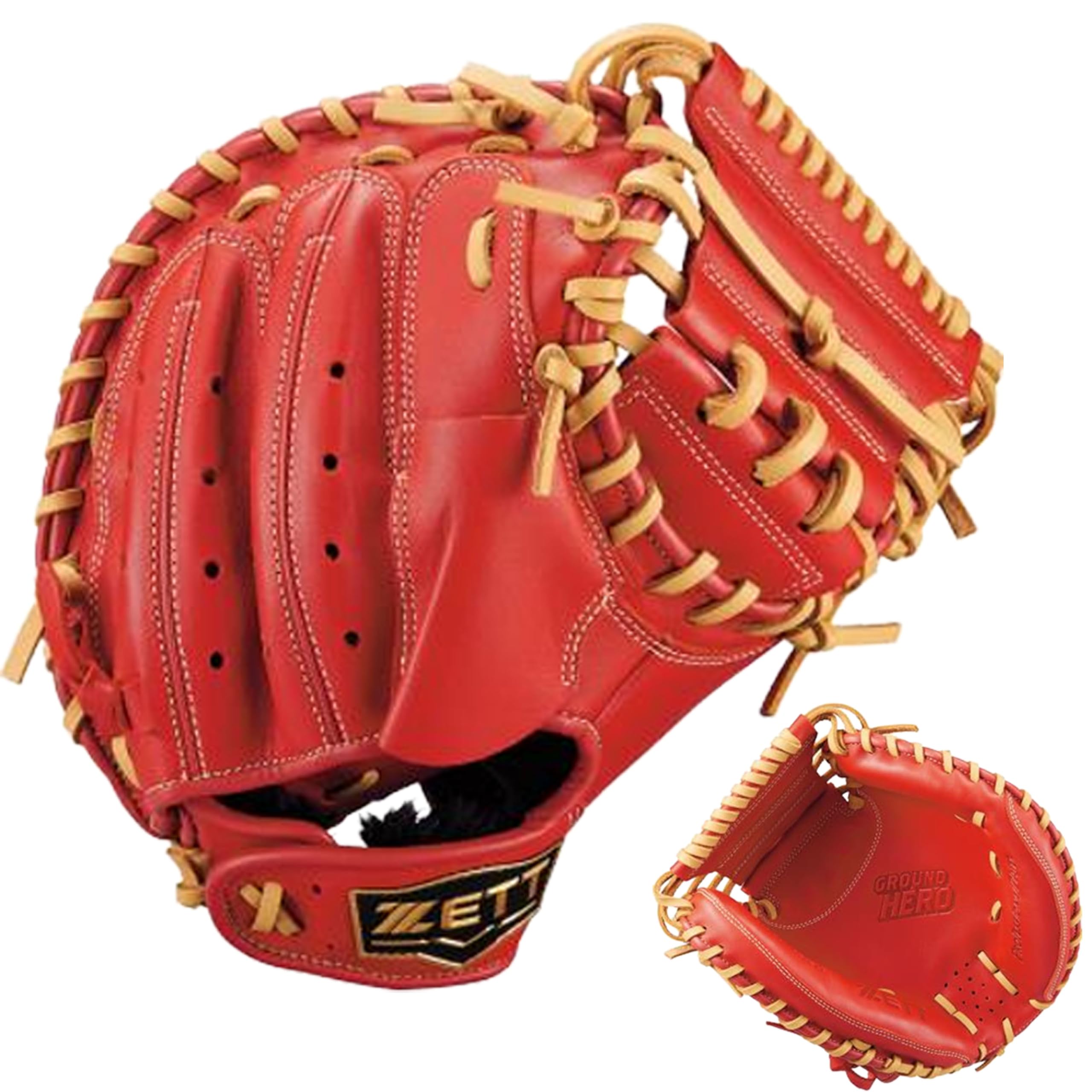 

ZETT Юношеская софтбольная перчатка Grand Hero Mitt Коричневая BJCB76522F Для ловца Ловца Красная/П (6432)