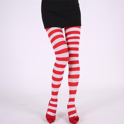 Pantimedias a rayas estilo gótico Punk para mujer, medias largas de arco iris, medias elásticas ajustadas de cintura alta para Halloween y Navidad
