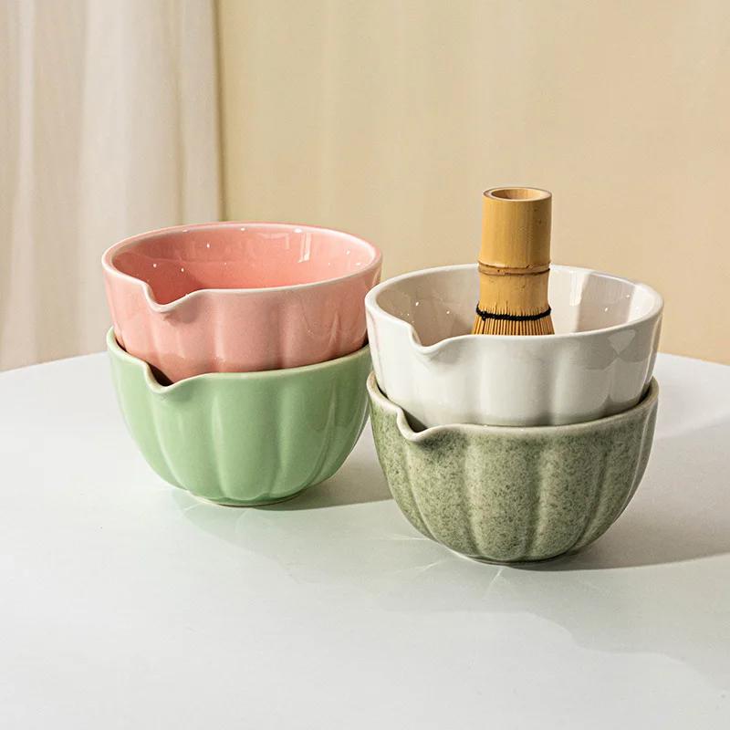 4/8pcs Matcha Whisk Set For Tea Lover Ceramic Matcha Kit Set Petal Bowl Whisk Scoop Sifter For Home Camping Art Of Tea Present