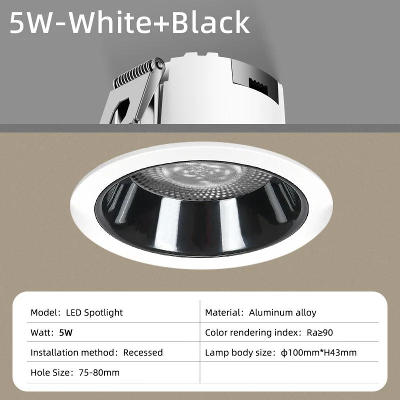 Dimmable AC90V-260V 5W9W12W18W24W30W40W LED Downlights Epistar Chip COB Recessed Ceiling Lamps Spot Lights For Home Illumination