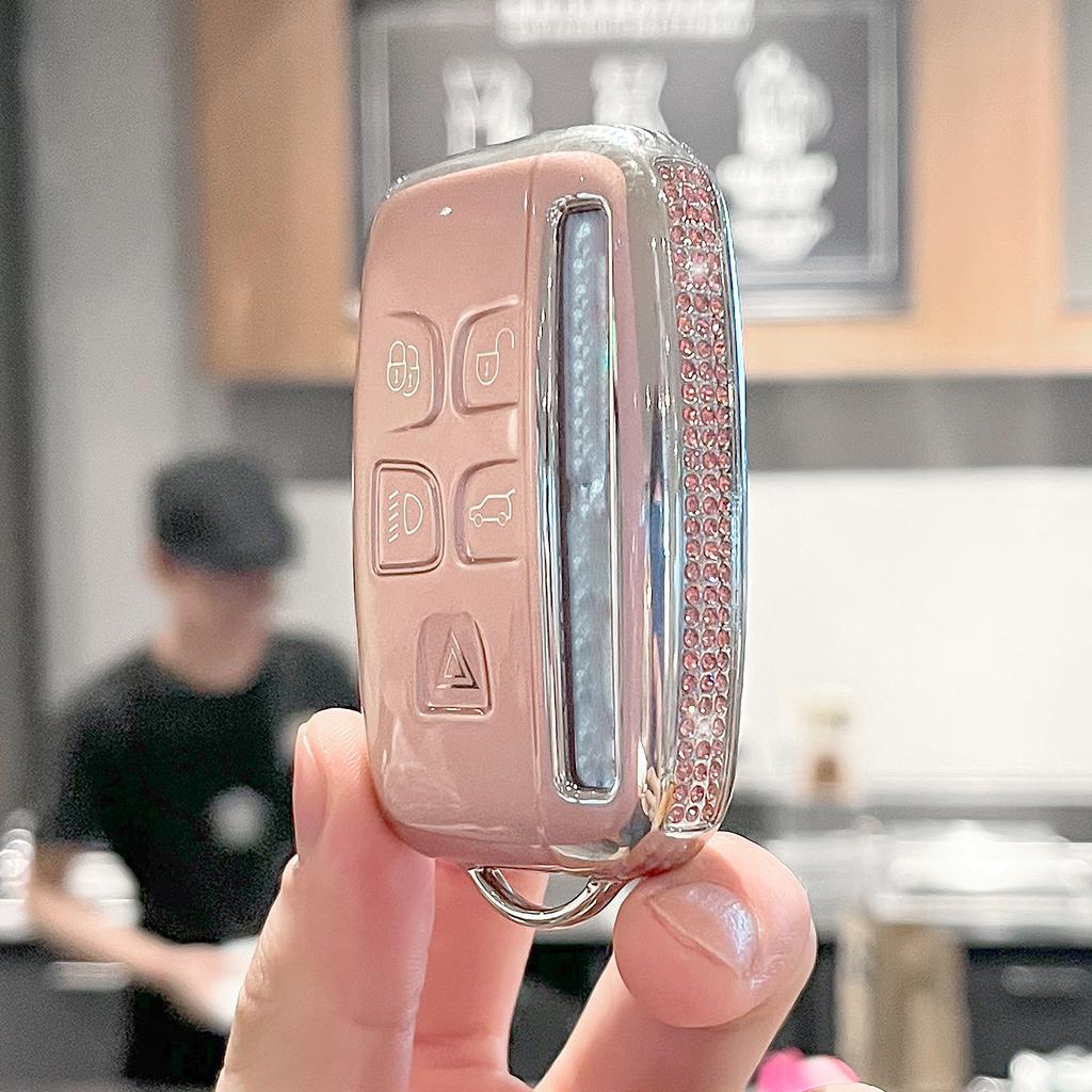 High End Side Diamonds For Land Rover Range Rover Sport Velar Evoque Freelander Discovery Jaguar Xf Xj Xjl Xe Car Key Case Cover