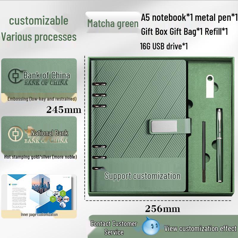 Custom A5 Ring Binder Notebook Gift Set with Logo - Holiday Souvenir Box