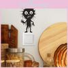 Halloween Black Features Cartoon Switch Sticker Pvc Wall Decor For Room Living