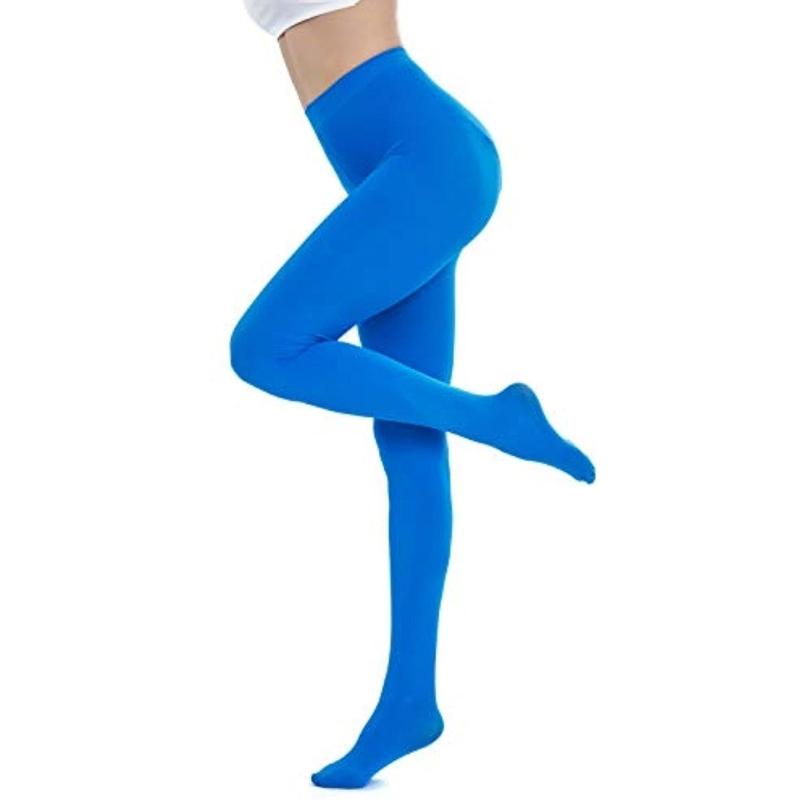 Run Resistant Solid Colored Semi Opaque Footed Tights High Waist Pantyhose Control Top Tights Halloween Cosplay Costume