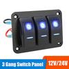 24V 12V for Caravan Switch Panel 3 Button Car Light Toggle For Boat Truck Trailer Marine Motorhome Campervan furgone Accessories