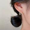 Double-layer Zircon Shell Earclips Without Ear Piercings, High-end Niche Design, Mosquito Coil Disc Earrings, Versatile and Exquisite Earrings.