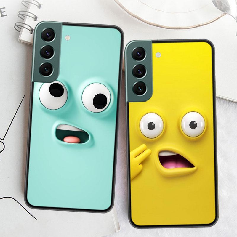 3D Grappig Gezicht Zachte Telefoonhoesje Voor Samsung A02 A03 A03S A04 A04S Galaxy A55 A35 A25 A15 S10 Lite A9 A8 A7 A6 Plus A90 A80 Hoesje T