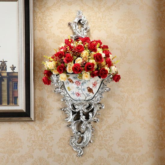European Wall-Mounted Vase: Creative Resin Ornament for Retro Home Decor