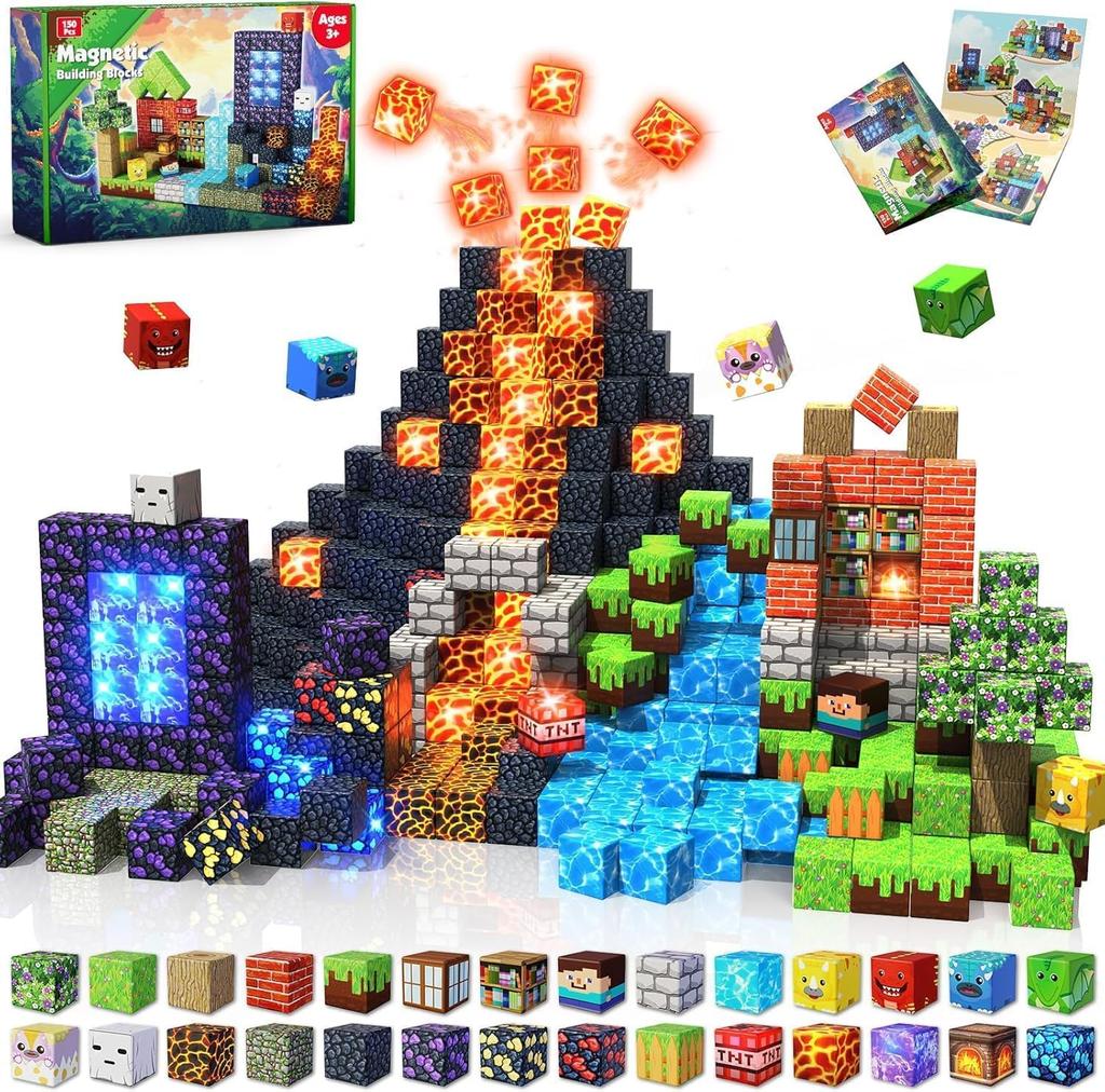 150 Pcs Magnetic Building Blocks, Educational Toys for Kids, Boys and Girls, Birthday Gift, Christmas Gift