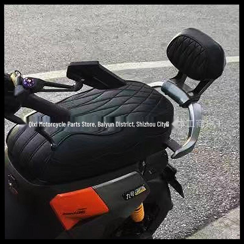 Enlarged Aluminum Backrest with Thick Cushion for Jike Core AE4/AE5I Electric Motorcycle - Easy, No-Damage Installation.