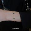 Real gold electroplated square emerald diamond bracelet exquisite light luxury bracelet niche temperament high-end jewelry