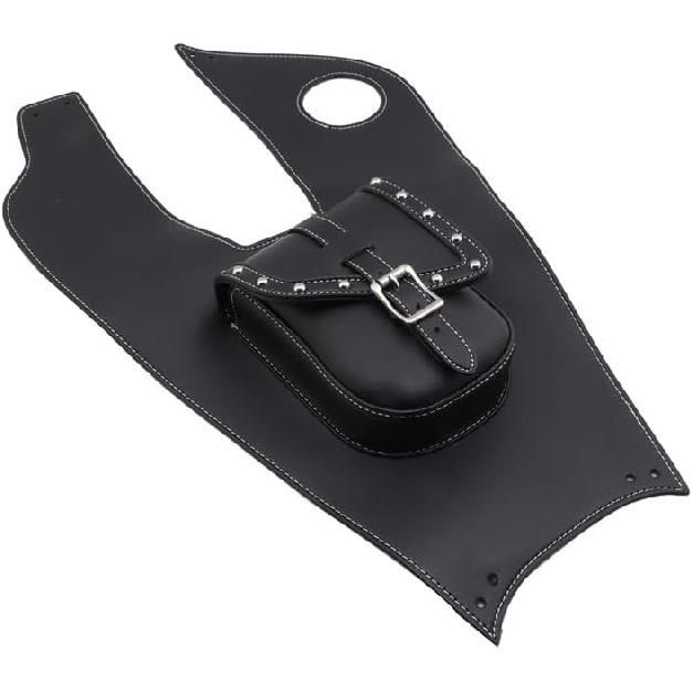 Motorcycle Black Artificial Leather Tank Cap Panel Bag Gas Tank Bag For Yamaha V-Star XVS650 1999-2007