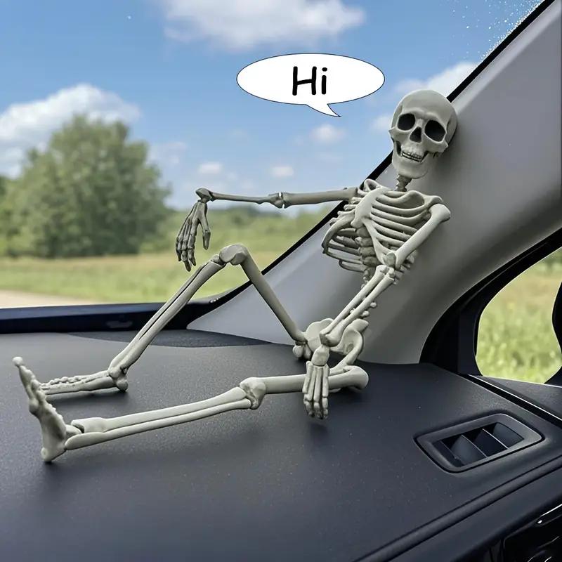 15.8Inch Halloween Hanging Skeleton Decoration Movable Skull Pendant Haunted House Horror Props Day of the Dead Room Ornament