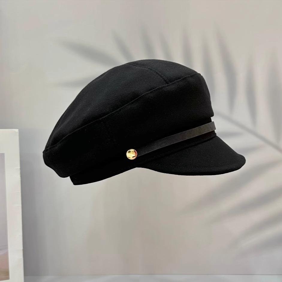 Autumn and winter Maillard hood Children's woolen cap Versatile octagonal hat Beret cloud Premium sense
