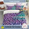 Purple Cheetah Wild Leopard Bedding Set  Animal Duvet Cover Set Bedroom Decor 1Pc* Duvet Cover+2Pcs Pillowcases