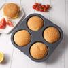 Food grade 4-hole silicone hamburger bread baking tray, hamburger mold, household oven, air fryer, baking tool