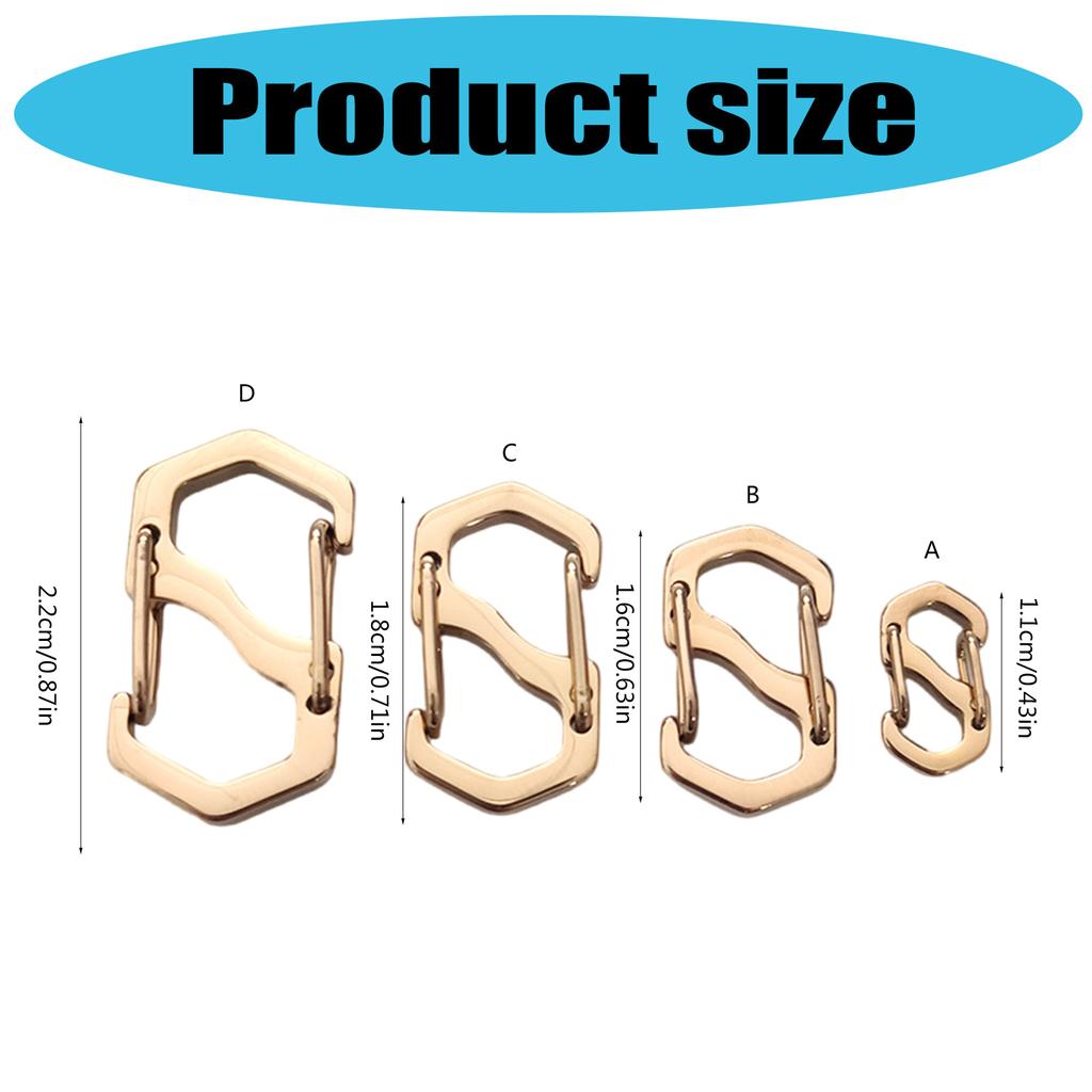 S Type Carabiner Keyrings Mountaineering Climbing Stainless Quick Hanging Safety Carabiner Clip Outdoor Key Holder Clip