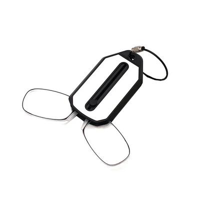 Folding Legless Nose Clip Reading Glasses Men Women Mini Portable Hyperopia Eyeglasses With Keychain Glasses Box