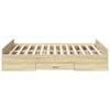 Bed Frame with Drawers Sonoma Oak Finish 120x200 cm Particleboard