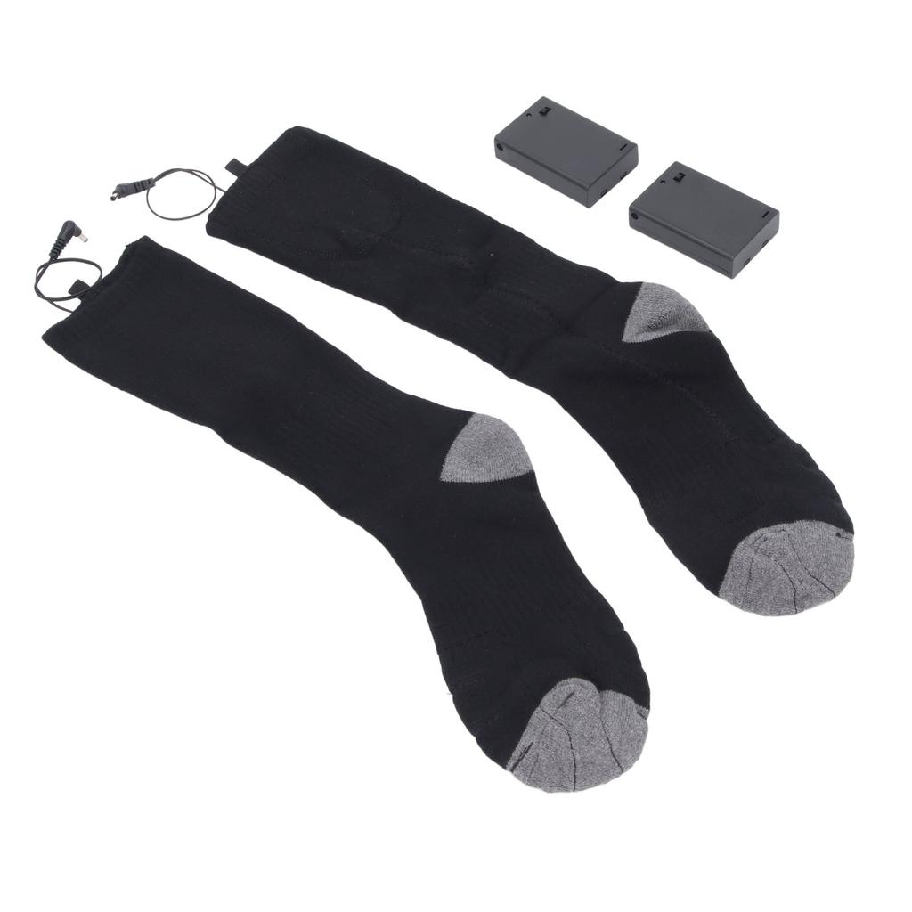 Electric Heated Socks Men Women Rechargeable 2 Sided Heating Washable Portable for Skiing Hiking Camping Uniform Size