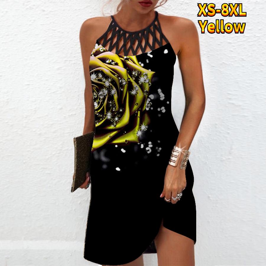 

Летнее модное сексуальное платье без рукавов, мягкое повседневное платье с 3D ромбовидным принтом розы, платье на бретельках без рукавов, летнее платье на подтяжках 2XL