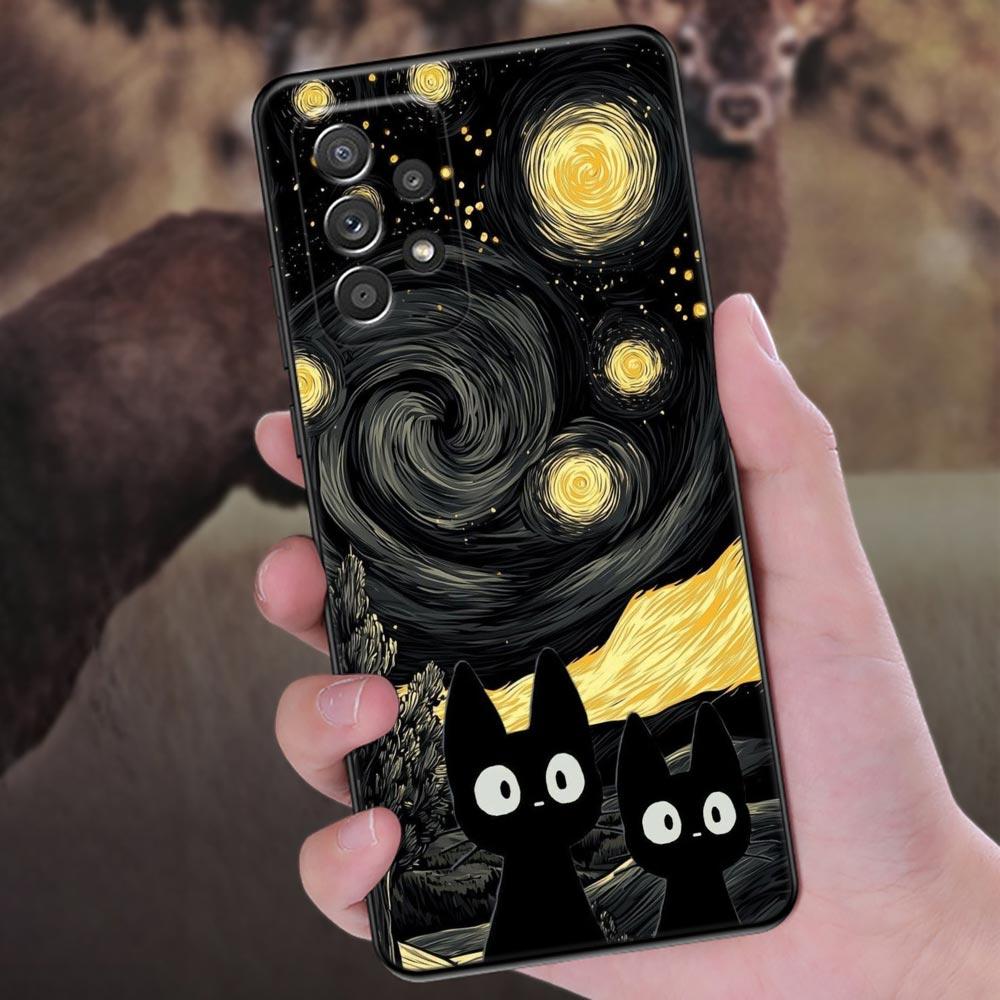 Cat Van Gogh Starry Painting Phone Case For Samsung Galaxy A57 A56 A37 A55 A36 A26 A54 A52 A35 A34 A25 A17 A16 A15 A07 A06 Cover