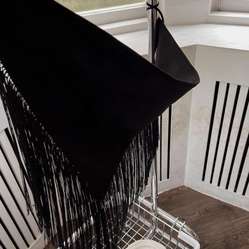 Hip Scarf Waistband Fringe Tie Belt Waist Cincher For Women Fashionable Outfits Skirt Wrap Clothing Black