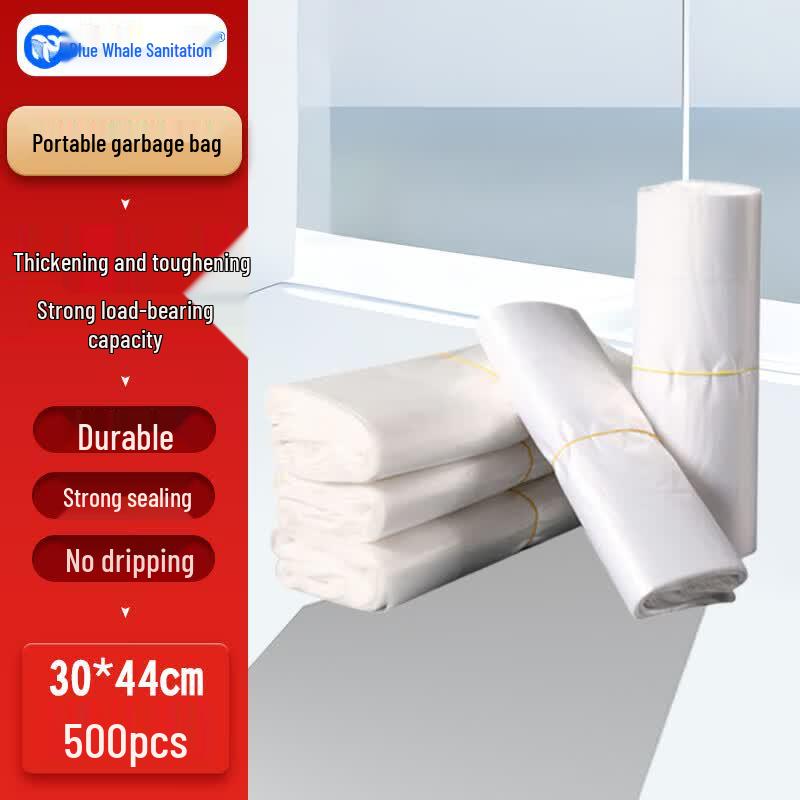 Blue Whale Sanitation White Plastic Handle Bags