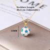3D Football Necklace Metal Enamel Art Soccer Pendant Necklace for Men's Women's Party Sports Style Jewelry Accessories