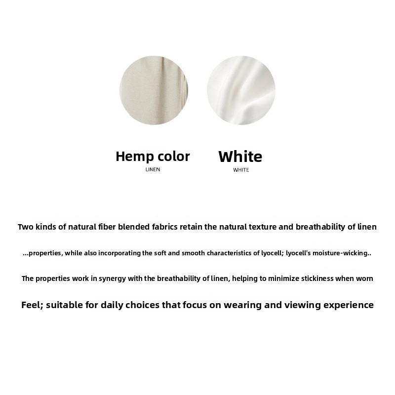 White linen tencel wide-leg women's pants, spring/summer high-end loose simple straight-leg pants, paper-thin cotton-linen casual women's trousers