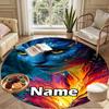Custom Name Personalized Avatar Print Round Rug, Versatile Home Decor Carpet, for Playroom, Apartment, Balcony, Entryway, Hallway Gift