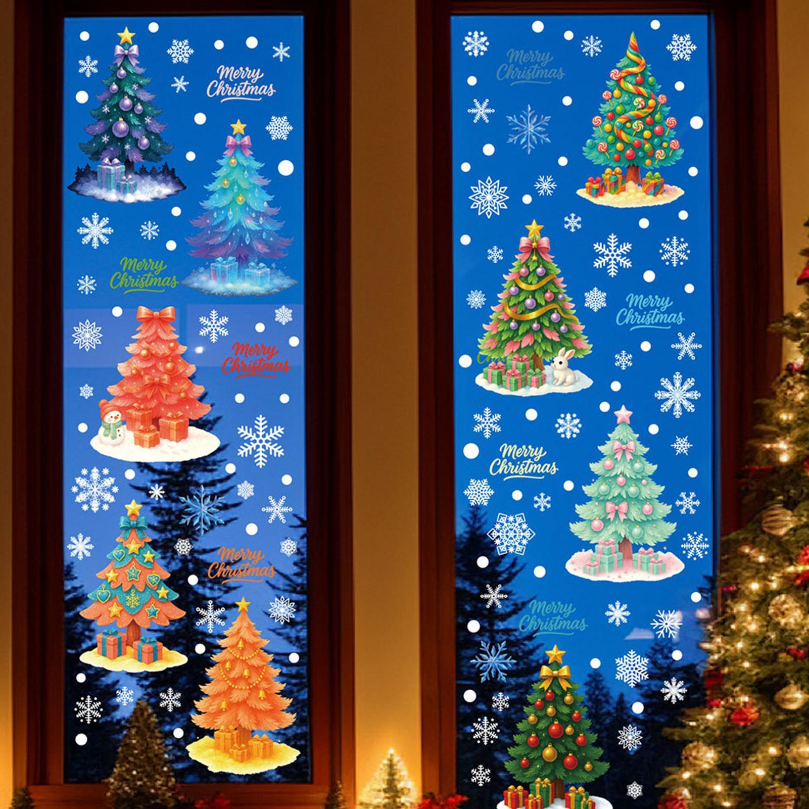 

Christmas Window Clings 9Pcs/set Electrostatic Adhesion Window Snowflake Stickers Holiday Glass Door Clings Decoration China Mainland
