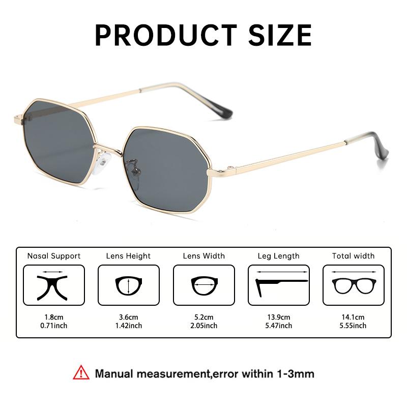 Fashion Polygon Metal Sunglasses Classic Men Driving Tourism Street Photography Sunglasses UV400 Women Octagon Glasses